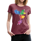 Nurse Caduceus Women’s Premium T-Shirt - heather burgundy