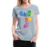 Nurse Caduceus Women’s Premium T-Shirt - heather ice blue
