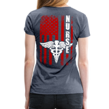 Nurse Flag Red And White Women’s Premium T-Shirt (CK1807) - heather blue