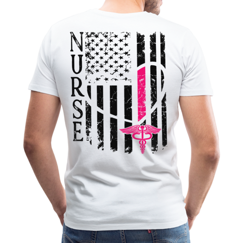 Nurse Flag Men's Premium T-Shirt CK1213 updated - white