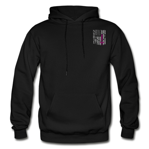 CL Nurse Flag Gildan Heavy Blend Adult Hoodie - black