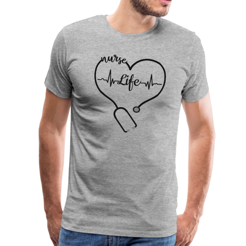 Nurse Life Stethoscope Men's Premium T-Shirt (CK1270) - heather gray