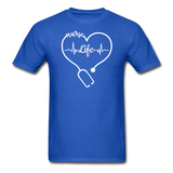 Nurse Life Heartbeat Stethoscope Heart Gildan Ultra Cotton Adult T-Shirt - royal blue