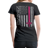 RN Nurse Flag American Nurse Shirt Women’s Premium T-Shirt (CK1816) - black