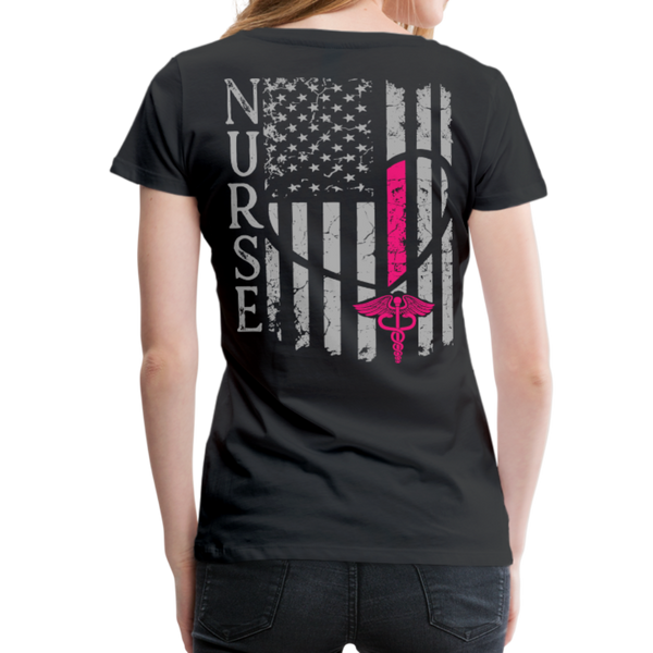 Nurse Flag Shirt Women’s Premium T-Shirt (CK1819) - black