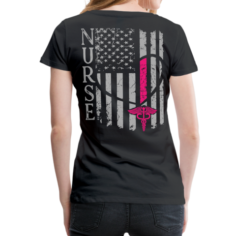 Nurse Flag Shirt Women’s Premium T-Shirt (CK1819) - black