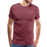 Nurse Flag Shirt - American Flag Heart Pink Strip on Front Men's Premium T-Shirt (CK1818) - heather burgundy