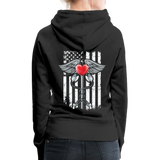 Nurse Flag Caduceus Stethoscope Heart Women’s Premium Hoodie (CK1822) - black