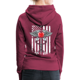 Nurse Flag Caduceus Stethoscope Heart Women’s Premium Hoodie (CK1822) - burgundy