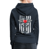 Nurse Flag Caduceus Stethoscope Heart Women’s Premium Hoodie (CK1822) - navy