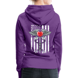 Nurse Flag Caduceus Stethoscope Heart Women’s Premium Hoodie (CK1822) - purple