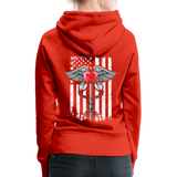 Nurse Flag Caduceus Stethoscope Heart Women’s Premium Hoodie (CK1822) - red