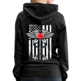 Nurse Flag Caduceus Stethoscope Heart Women’s Premium Hoodie (CK1822) - charcoal gray