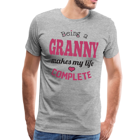 Granny Makes My Life Complete Men's Premium T-Shirt (CK1538) - heather gray