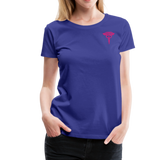 Nurse Flag Back Caduceus Front Women’s Premium T-Shirt (CK1824) - royal blue