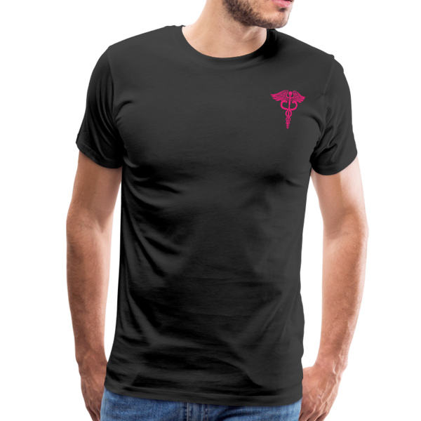 Nurse Flag Back Caduceus Front Men's Premium T-Shirt (CK1824) - black