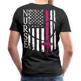 Nurse Flag Back Caduceus Front Men's Premium T-Shirt (CK1824) - black