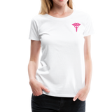 Nurse Flag Back Caduceus Front Women’s Premium T-Shirt (CK1824) - white