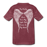 Daddy Gone but Forever In my Heart Kids' Premium T-Shirt (CK18205) - heather burgundy