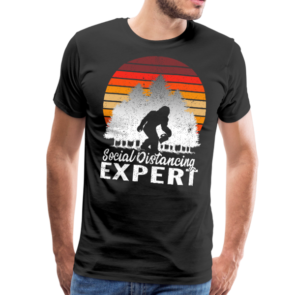 Bigfoot Social Distancing Expert Men's Premium T-Shirt (CK1826) - black