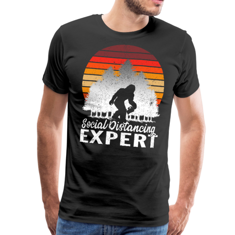 Bigfoot Social Distancing Expert Men's Premium T-Shirt (CK1826) - black