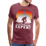 Bigfoot Social Distancing Expert Men's Premium T-Shirt (CK1826) - heather burgundy