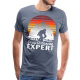 Bigfoot Social Distancing Expert Men's Premium T-Shirt (CK1826) - heather blue