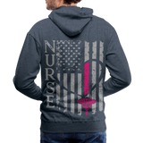 Nurse Flag Men’s Premium Hoodie (CK1806) - heather denim