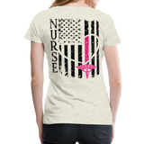 Nurse Flag Women’s Premium T-Shirt (CK1213) - heather oatmeal