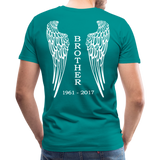 Brother Angel Wings Men's Premium T-Shirt - teal