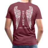 Brother Angel Wings Men's Premium T-Shirt - heather burgundy