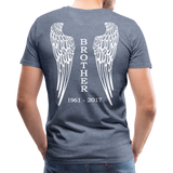 Brother Angel Wings Men's Premium T-Shirt - heather blue
