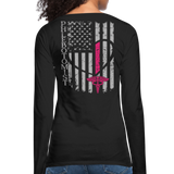 phlebotomist Flag Women's Premium Slim Fit Long Sleeve T-Shirt - black
