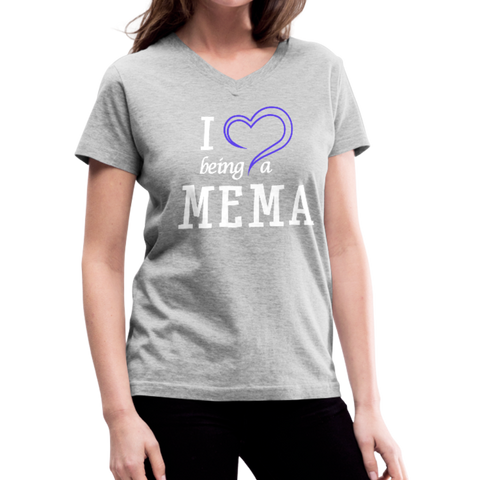 I Love Being a Mema Women's V-Neck T-Shirt - gray