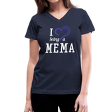 I Love Being a Mema Women's V-Neck T-Shirt - navy