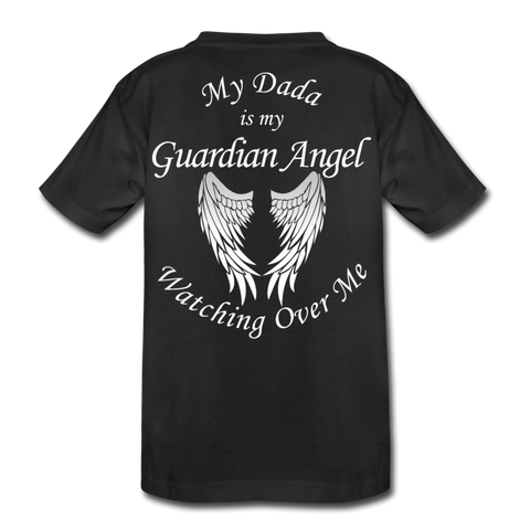 My Dada is my Guardian Angel Kids' Premium T-Shirt - black