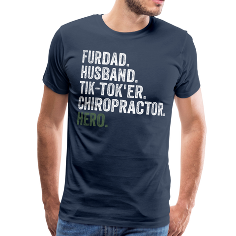 Furdad Husband Chiro Hero Men's Premium T-Shirt - navy