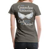 Grandpa Amazing Angel Women’s Premium T-Shirt (CK1486) - asphalt gray