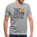 Trump Papa Men's V-Neck T-Shirt by Canvas - heather gray