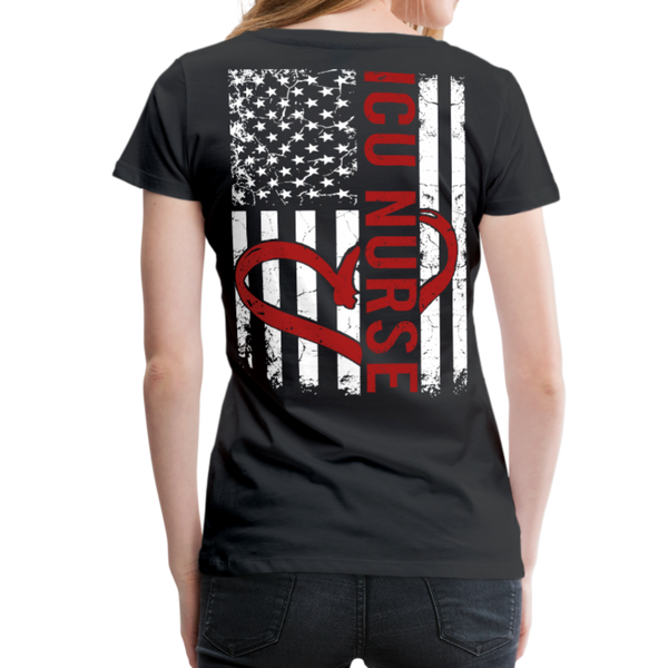 ICU Nurse Red Women’s Premium T-Shirt - black