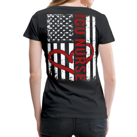 ICU Nurse Red Women’s Premium T-Shirt - black