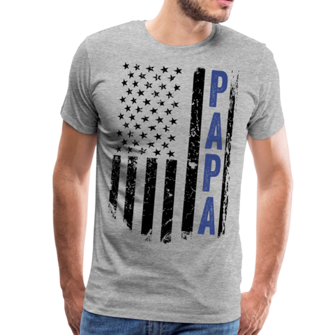 American Papa Blue Men's Premium T-Shirt (CK1840) - heather gray