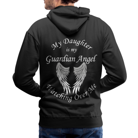 Daddy on Front - Daughter Guardian Angel Men’s Premium Hoodie - black