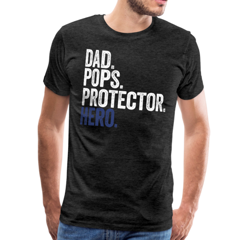 Dad Pops Protector Hero Men's Premium T-Shirt - charcoal gray