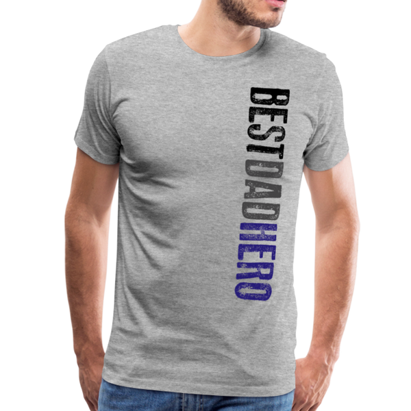 Best Dad Hero Men's Premium T-Shirt (Ck1033) - heather gray