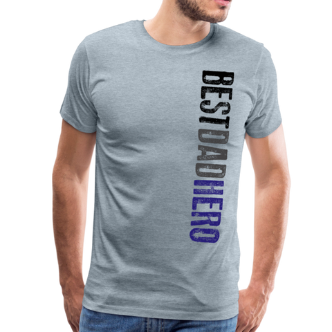 Best Dad Hero Men's Premium T-Shirt (Ck1033) - heather ice blue