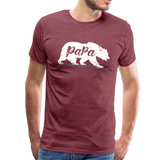 Papa Bear Men's Premium T-Shirt (CK1093) - heather burgundy