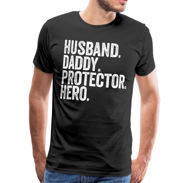 Husband Daddy Protector Hero Men's Premium T-Shirt - black