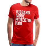 Husband Daddy Protector Hero Men's Premium T-Shirt - red