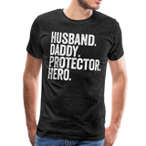 Husband Daddy Protector Hero Men's Premium T-Shirt - charcoal gray